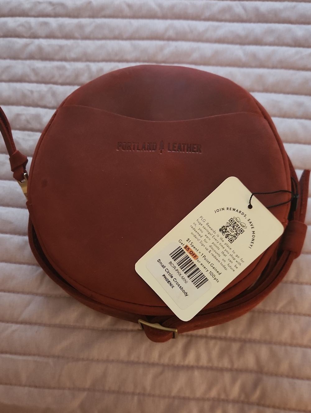 Portland Leather Circle Crossbody Bag in  Phoenix Color